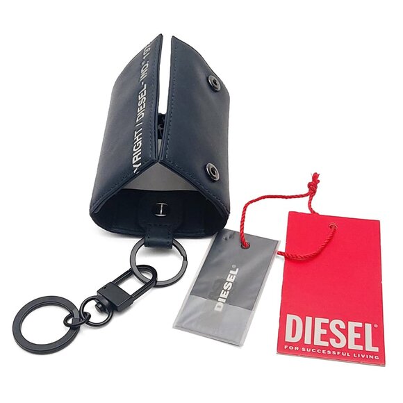 Diesel X07472 Navy Blue Key Case Multi-Key Organizer with Snap Closure (0034)